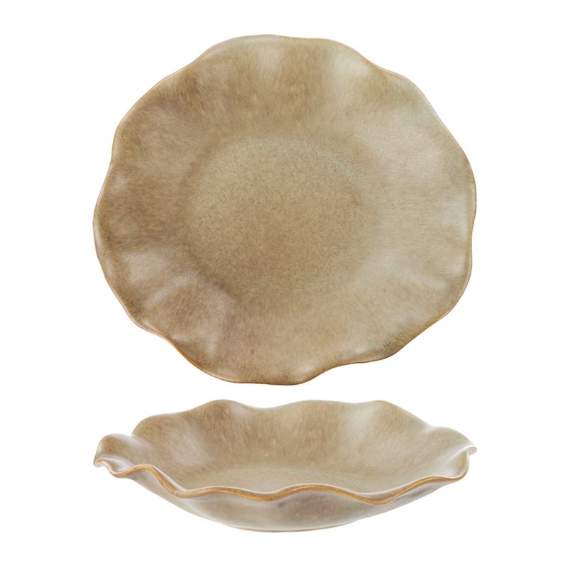 DISH FLUID ROUND 34X23X3CM BEIGE, AMALFI