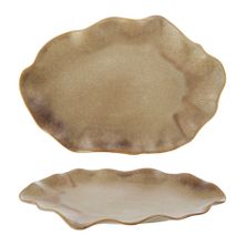 DISH FLUID OVAL 24X23X3CM BEIGE, AMALFI