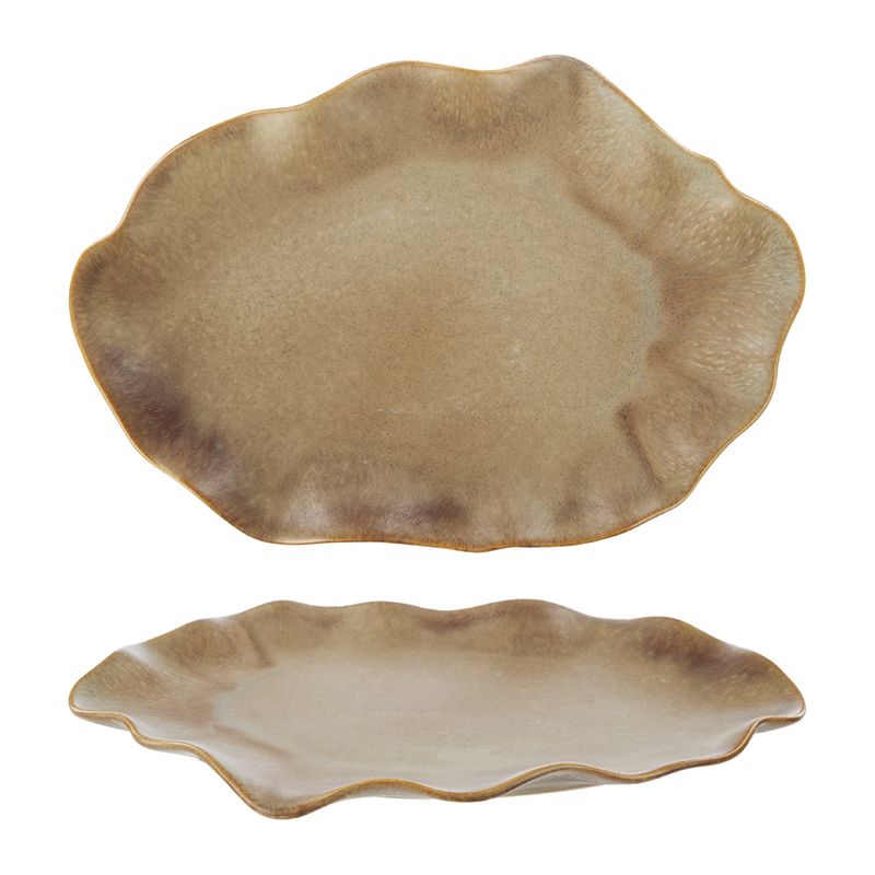 DISH FLUID OVAL 24X23X3CM BEIGE, AMALFI