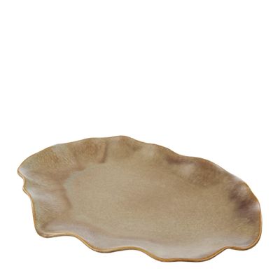 DISH FLUID OVAL 24X23X3CM BEIGE, AMALFI