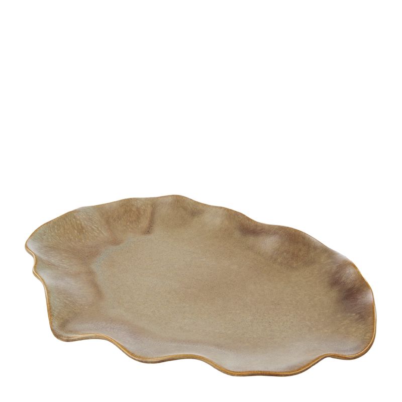 DISH FLUID OVAL 24X23X3CM BEIGE, AMALFI