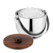 ICE BUCKET DBL WALL SS/TIMBER LID, AVANTI