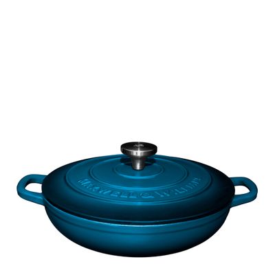 CASSEROLE RND SHALLOW BLUE 27CM/3.3LT MW