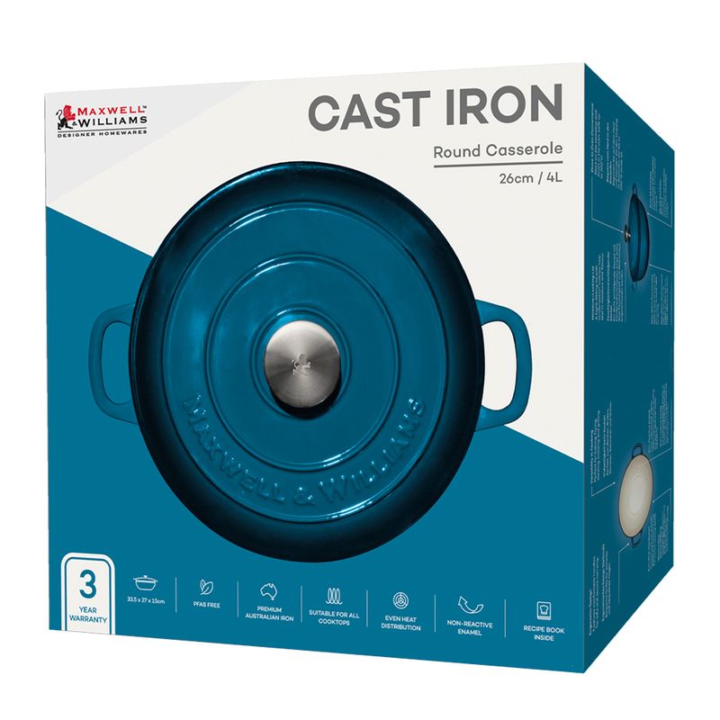 CASSEROLE RND BLUE 26CM/4LT MW