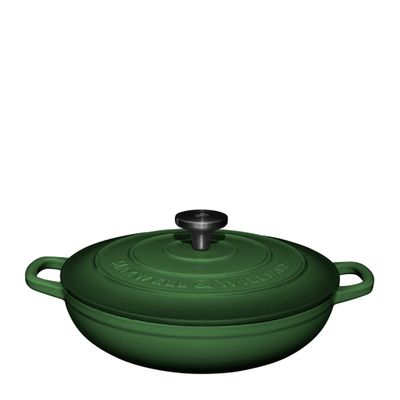 CASSEROLE RND SHALLOW GREEN 27CM/3.3LT MW