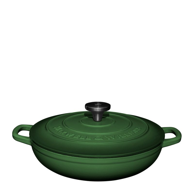 CASSEROLE RND SHALLOW GREEN 27CM/3.3LT MW