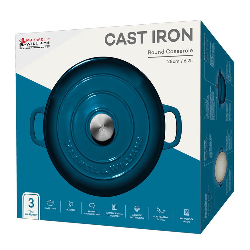 CASSEROLE RND BLUE 28CM/6.2LT MW