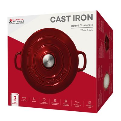CASSEROLE RND MERLOT 28CM/6.2LT MW