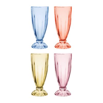 MILKSHAKE GLASS MIXED SET-4, PORTO