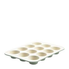 MUFFIN TRAY 12-CUP CREAM, GREENPAN