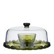 CAKE STAND W/DOME ACRYLIC GREEN 30CM, CIBO