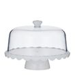 CAKE STAND W/DOME ACRYLIC WHITE 30CM, CIBO