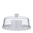 CAKE STAND W/DOME ACRYLIC WHITE 30CM, CIBO