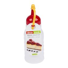 BOTTLE SAUCE RED/YLW LID 250ML DECOR 6PK