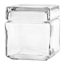 JAR SQUARE STACKABLE 950ML GLASS