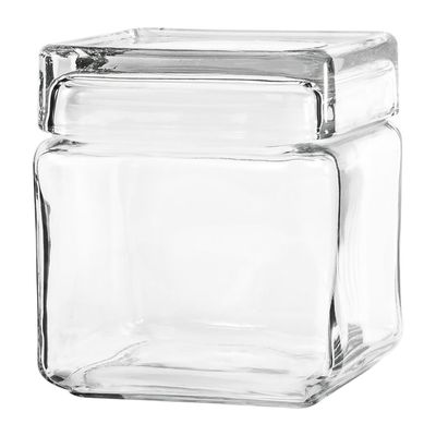 JAR SQUARE STACKABLE 950ML GLASS