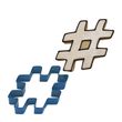 CUTTER COOKIE HASHTAG 10CM NAVY, R&M