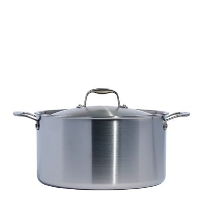 STOCKPOT W/LID 12LT STAINLESS CLAD MADE IN