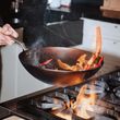 WOK 30CM CARBON STEEL, SEASONED MADE IN