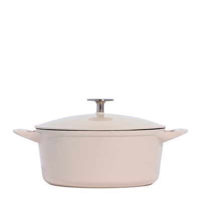 DUTCH OVEN RND 5.5QT ENAMELED C/IRON A/WHITE MADE IN
