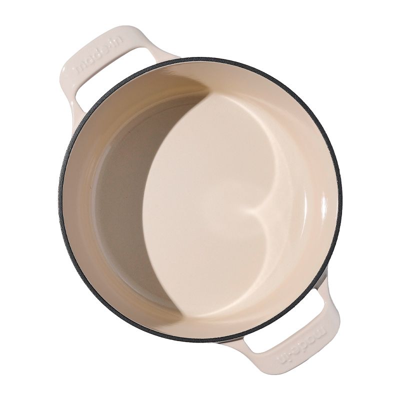 DUTCH OVEN RND 5.5QT ENAMELED C/IRON A/WHITE MADE IN