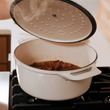 DUTCH OVEN RND 4.75LTR/5.5QT ENAMELED C/IRON A/WHITE MADE IN