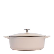 DUTCH OVEN OVAL 7.5QT ENAMELED C/IRON A/WHITE MADE IN