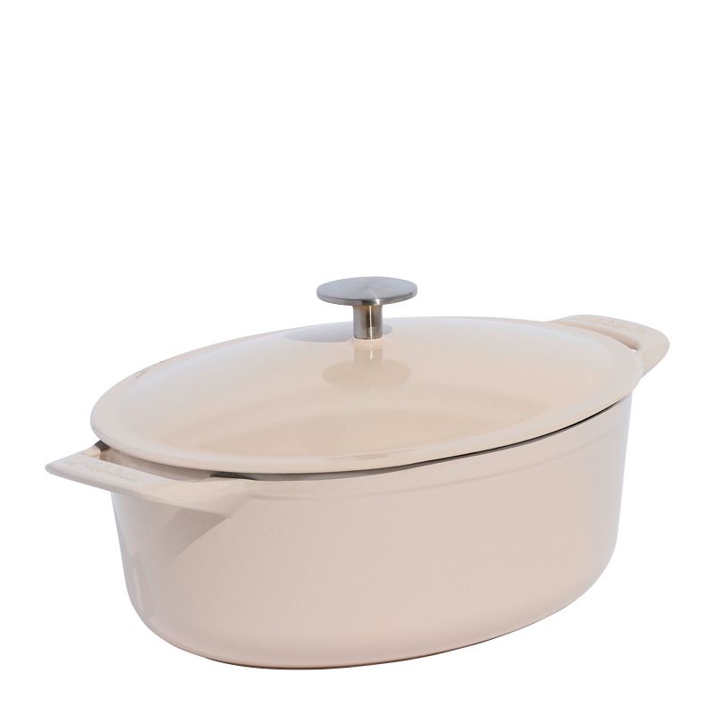 DUTCH OVEN OVAL 7.5QT ENAMELED C/IRON A/WHITE MADE IN