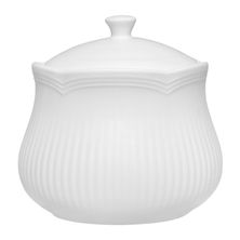 BOWL SUGAR W/LID, WHITE ROCOCO