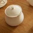 BOWL SUGAR W/LID, WHITE ROCOCO