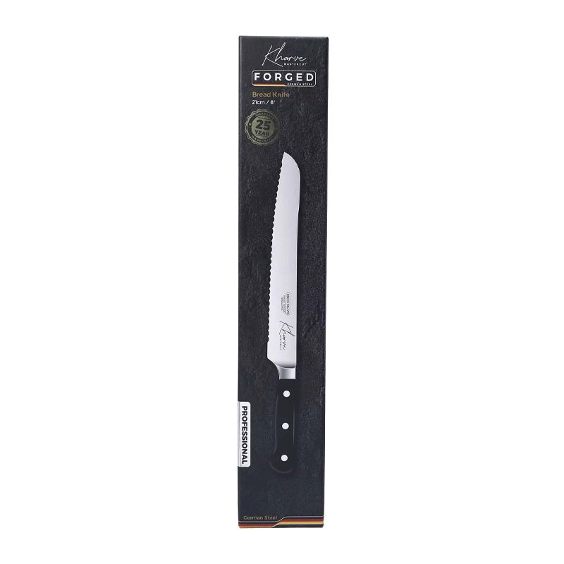 KNIFE BREAD BLACK 200MM, MASTER-CUT KHARVE