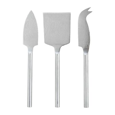 CHEESE KNIFE SET-3 SS, D&W RIPPLE
