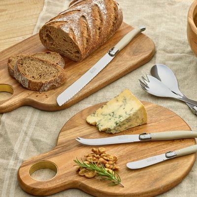 BOARD PADDLE RND ACACIA/BRASS, D&W