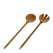 SALAD SERVERS SET-2 ACACIA/BRASS, D&W