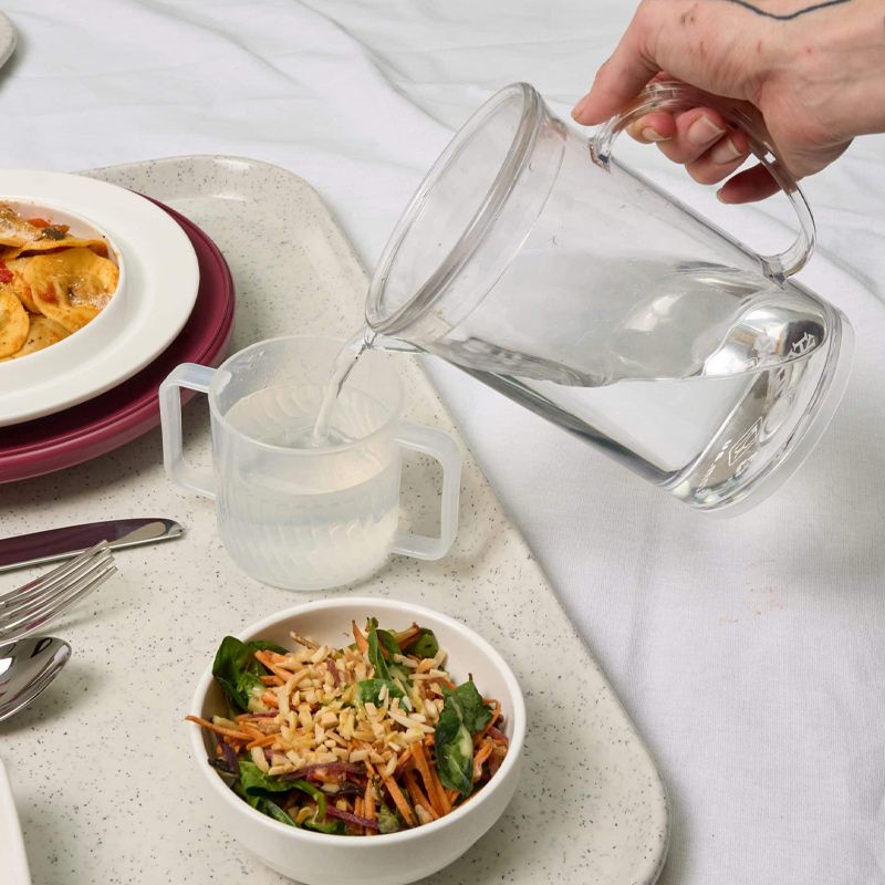 JUG W LID 1LTR CLEAR PC STACKABLE