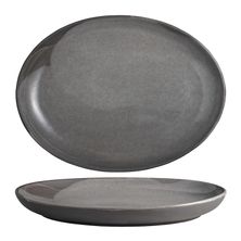 PLATE OVAL GREY 32X24CM, GEMBROOK
