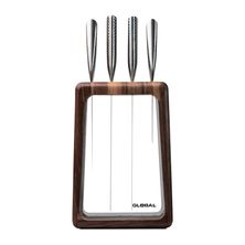 KNIFE BLOCK 5PCE WALNUT HASHIRA, GLOBAL