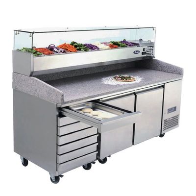 FRIDGE 2 DOOR PIZZA TABLE WITH DRAWERS 2010MM, ATOSA