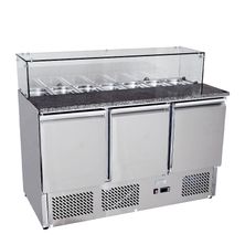 FRIDGE 3 DOORS PIZZATABLE SALADETTE 1365MM, ATOSA