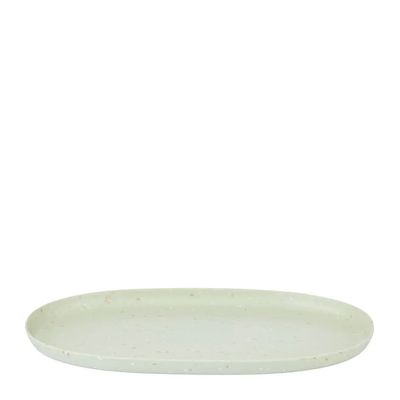 PLATTER OVAL GREEN TERRAZZO MELAMINE 25X40CM