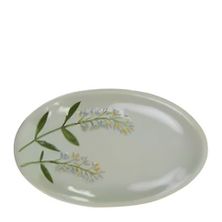 PLATE OVAL NAT/BLUE 14.5X9CM, FIORO CER