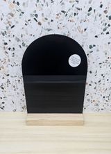 BLANK SIGN BLACK ARCH 200X150MM WOODEN BASE