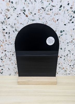 BLANK SIGN BLACK ARCH 200X150MM WOODEN BASE