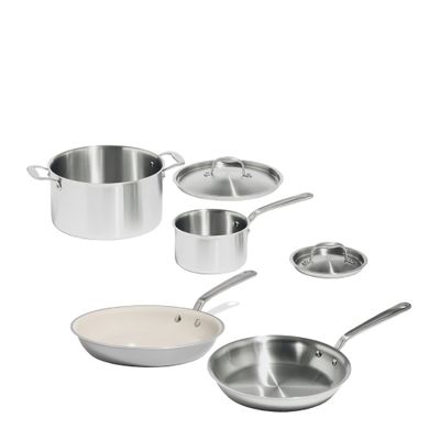 COOKWARE SET 6PCE S/S W CC FRYPAN MADE IN