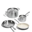 COOKWARE SET 6PCE S/S W CC FRYPAN MADE IN