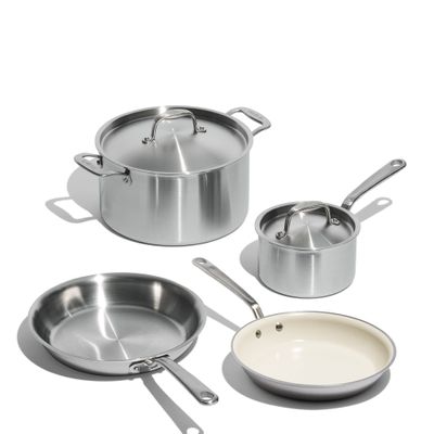 COOKWARE SET 6PCE S/S W CC FRYPAN MADE IN