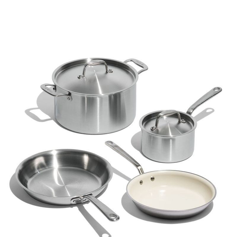 COOKWARE SET 6PCE S/S W CC FRYPAN MADE IN