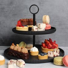 CAKE STAND 2 TIER BLACK, GABEL & TELLER