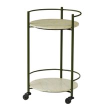 BAR CART MARBLE/METAL GREEN 45X75CM, LOREN