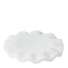 MARBLE TRAY RND 15CM WHITE, RUCHE